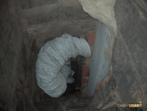 Waste stack waste stack in flue