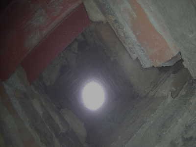 RSJ fitted into flue breaking the mid-feathers RSJ fitted into flue breaking the mid-feathers