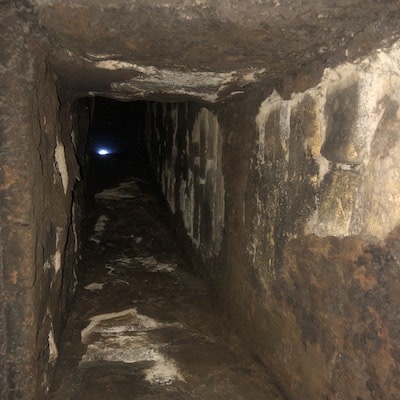 Inside a crumbling chimney Inside a crumbling chimney